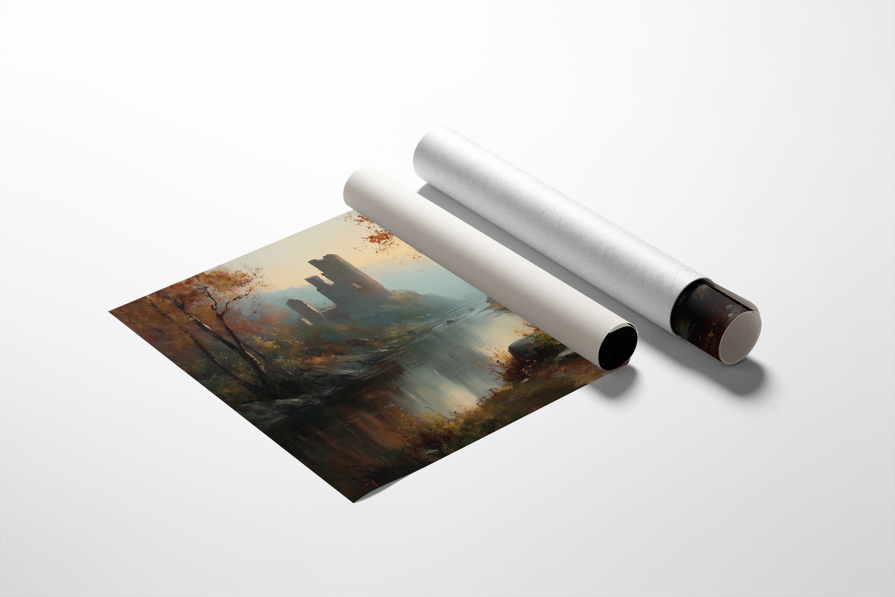 Autumn Castle By Misty Waters