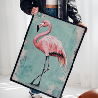 Flamingo Wall Art – Tropical Pink Bird Print, Boho Coastal Decor, Vibrant Animal Painting