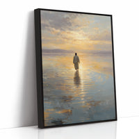 Solitary Steps Through Golden Waters