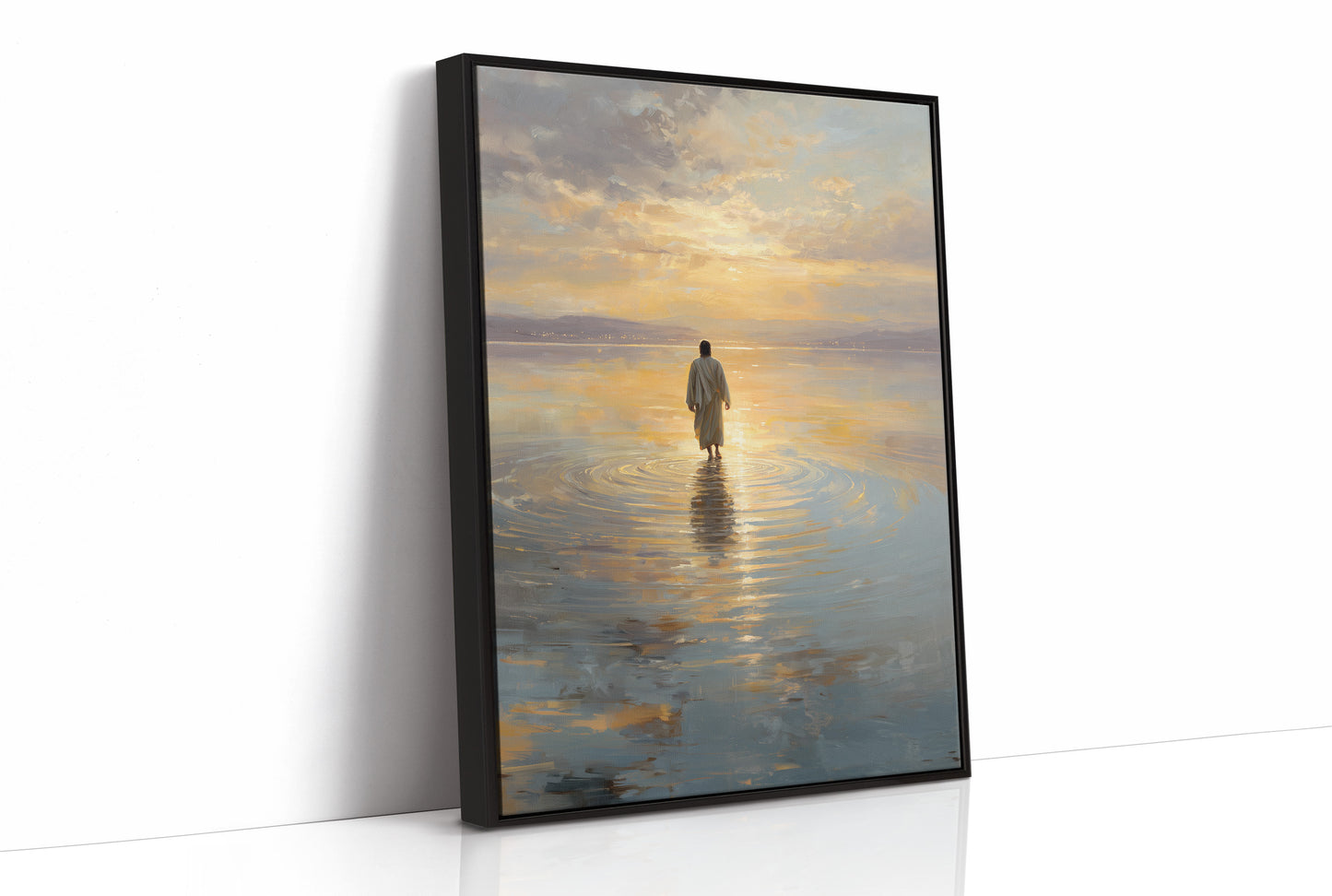 Solitary Steps Through Golden Waters