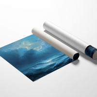 Distant Ship Braves Stormy Seas