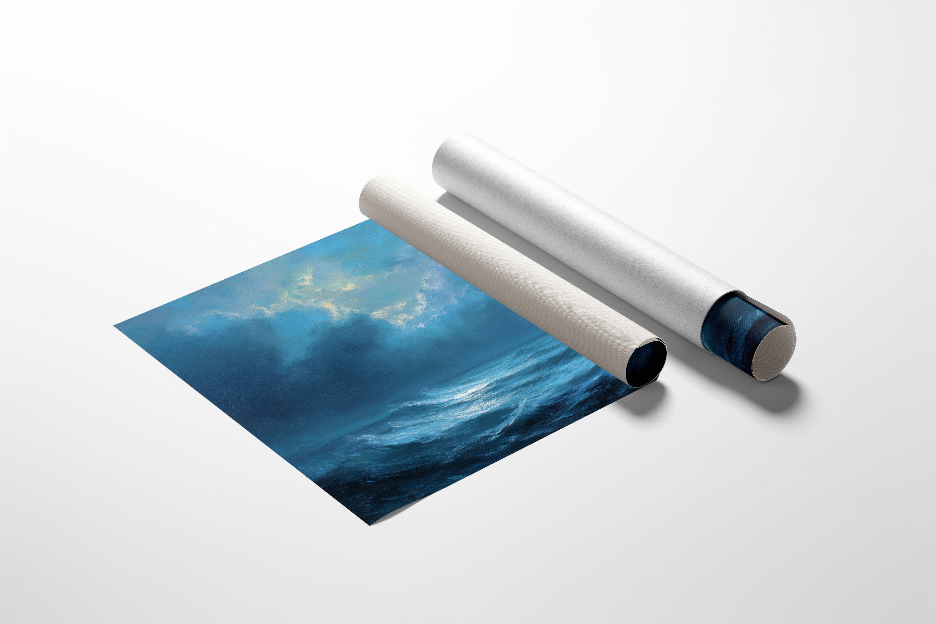 Distant Ship Braves Stormy Seas