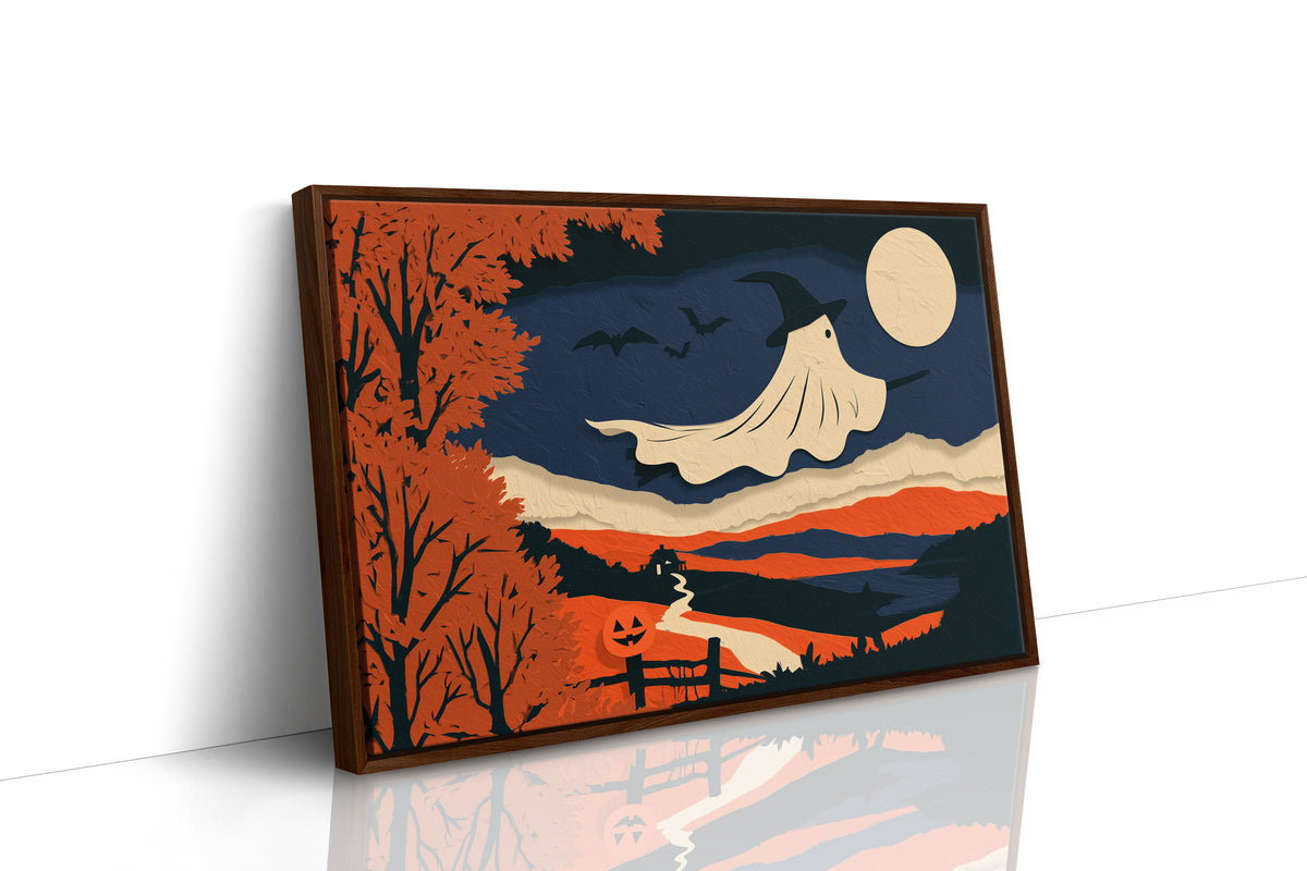 Papercut Witch Over Autumn Valley
