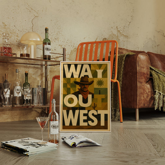 Way Out West Cowboy Poster