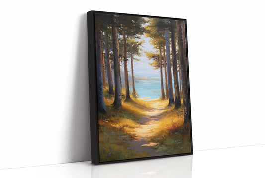 Forest Path Meets Azure Waters