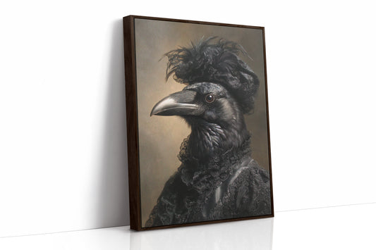 Elegantly Dressed Raven in Lace
