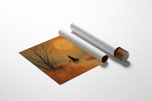 Autumn Path Under Harvest Moon