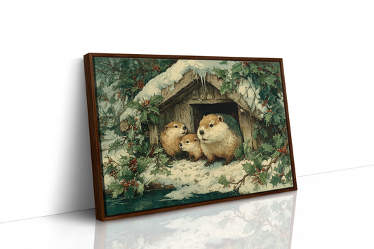Beaver Family at the Lodge
