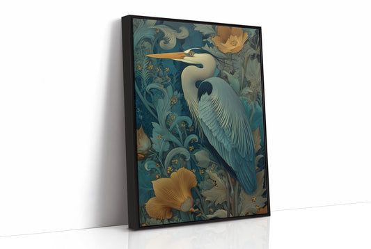 Heron Among Golden Poppies