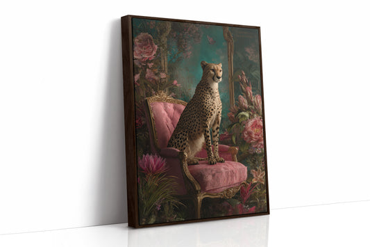 Regal Gaze Amidst Floral Splendor