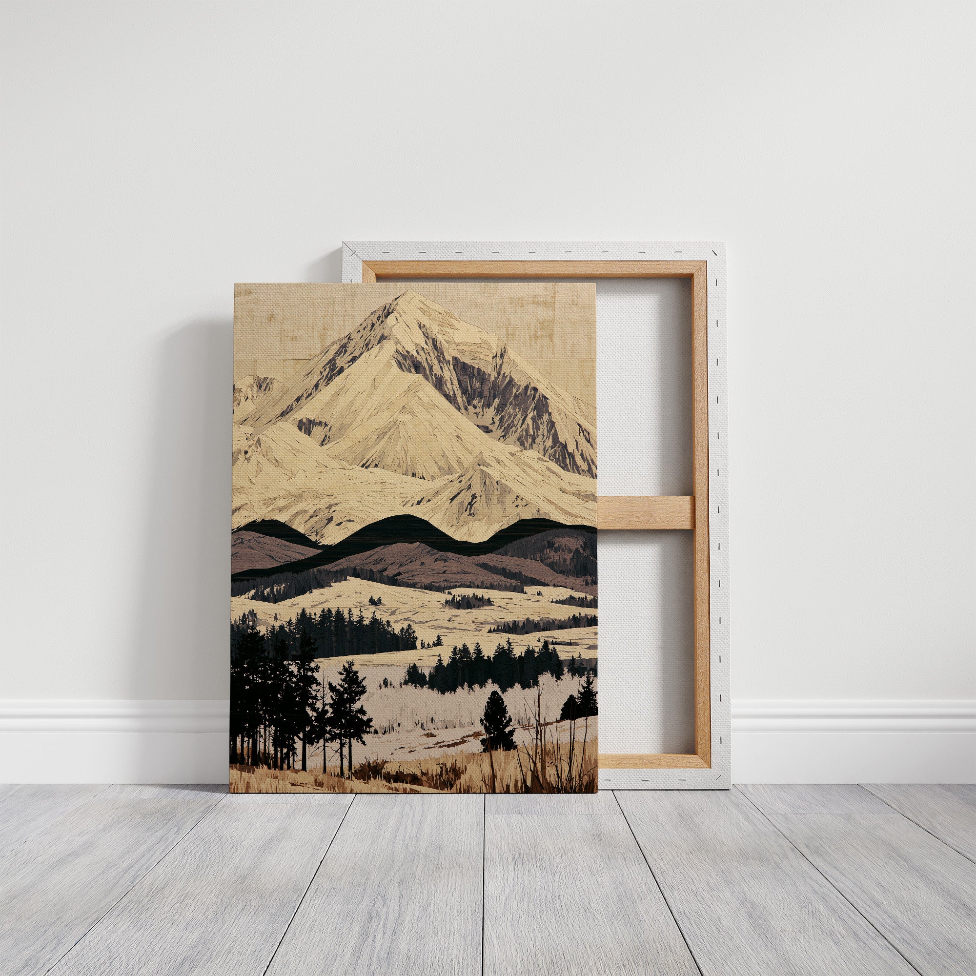 Snow Peak in Marquetry
