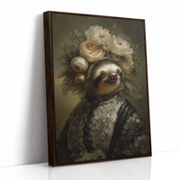 Regal Sloth in Floral Elegance