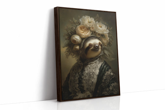Regal Sloth in Floral Elegance
