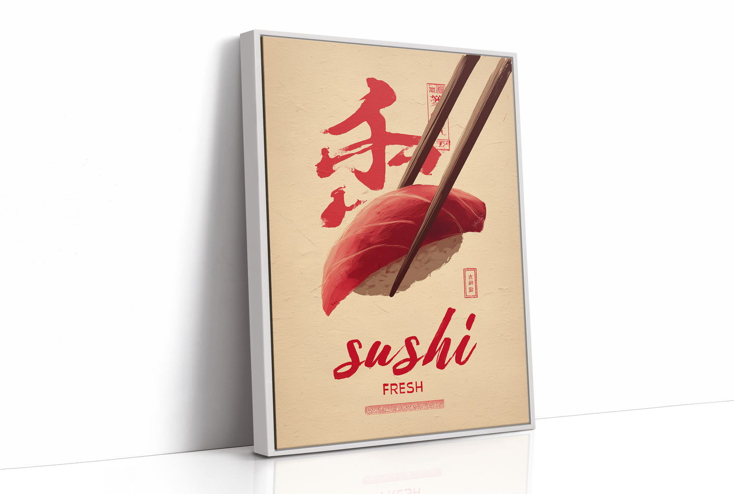 Red Brushstrokes Tell Sushi Stories