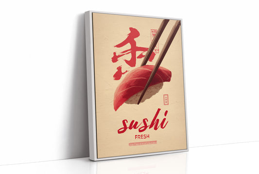 Red Brushstrokes Tell Sushi Stories