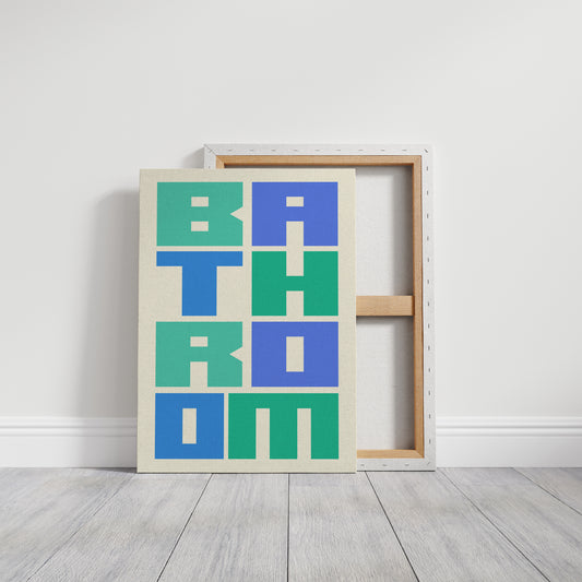 Geometric Letters Dance In Mint Blue
