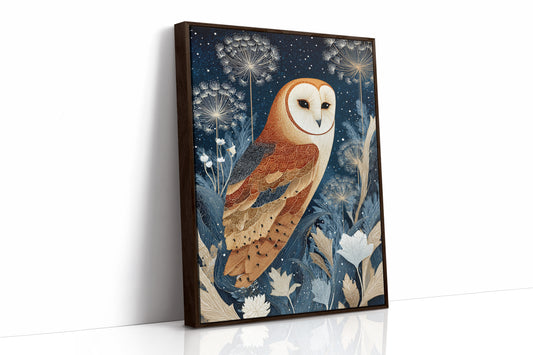 Barn Owl Amidst Ethereal Flora