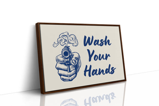 Wash Your Hands Vintage Bathroom Wall Art