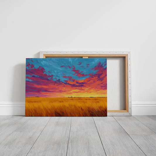 Prairie Fire Dances Through Wheat