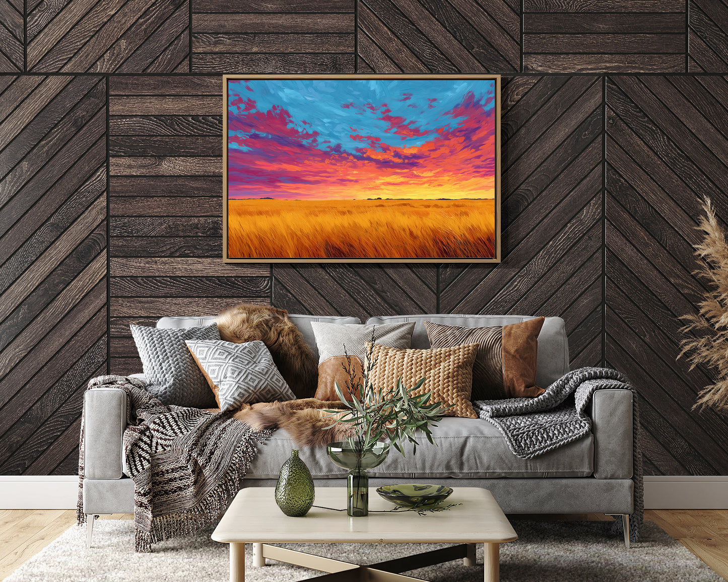 Prairie Fire Dances Through Wheat