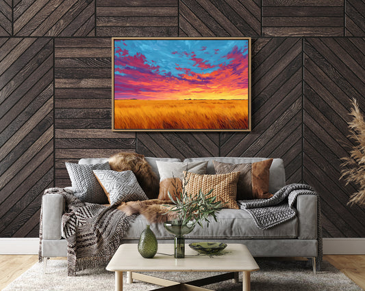 Prairie Fire Dances Through Wheat