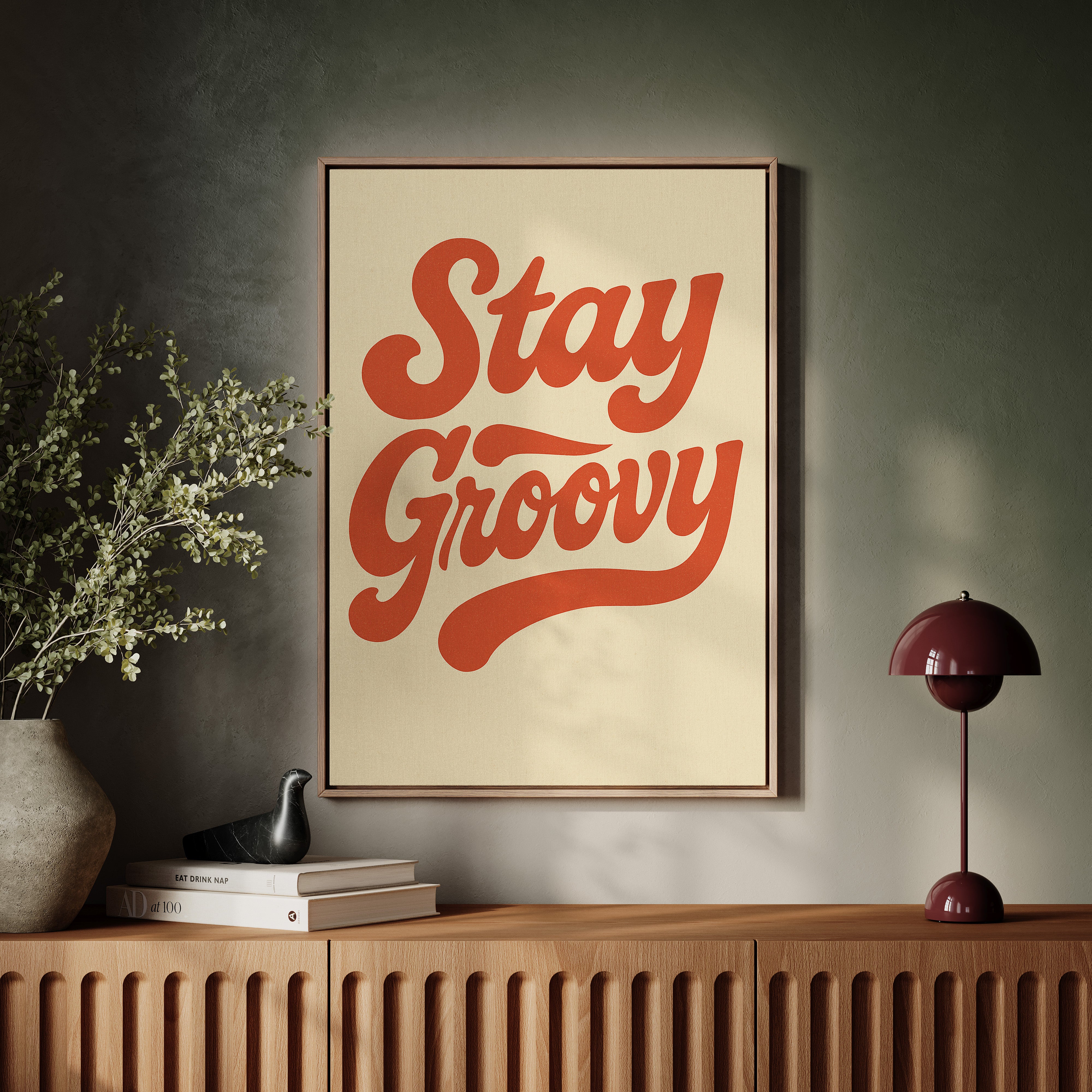 Stay Groovy Retro Typography Print