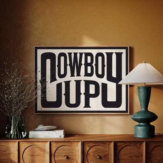 Cowboy Up Western Print in Black Ink