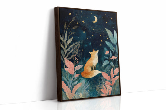 Fox Under a Starry Night