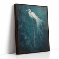 White Egret Wall Art – Elegant Minimalist Bird Print, Coastal Decor