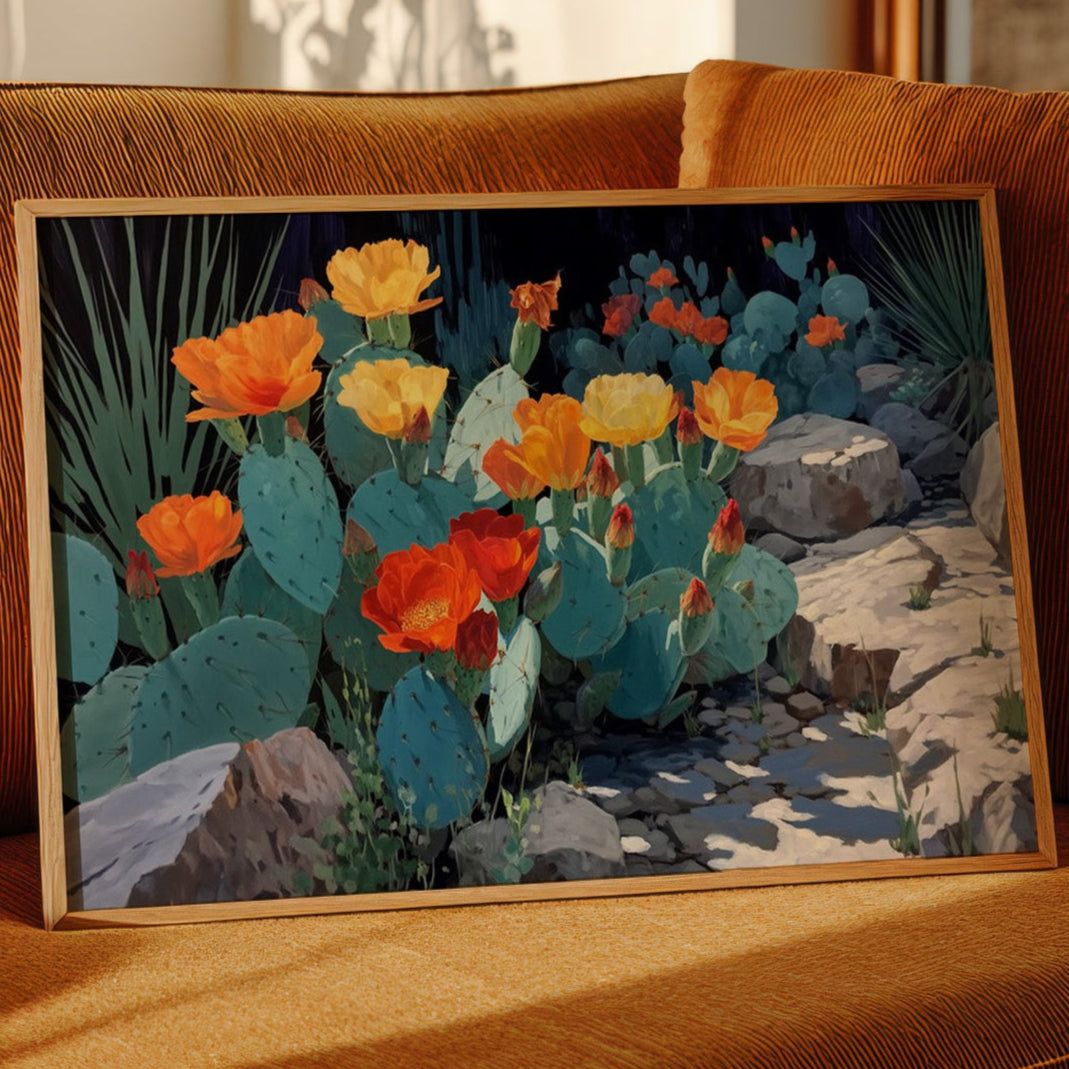 Desert Poppies Dance Among Turquoise Thorns