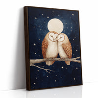 Loving Owls Under a Full Moon