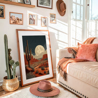 Saguaros Bow To Desert Moonlight