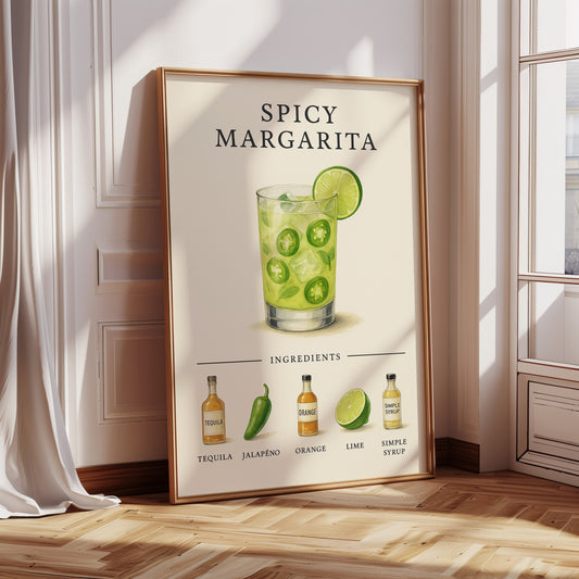 Spicy Margarita Cocktail Recipe Print