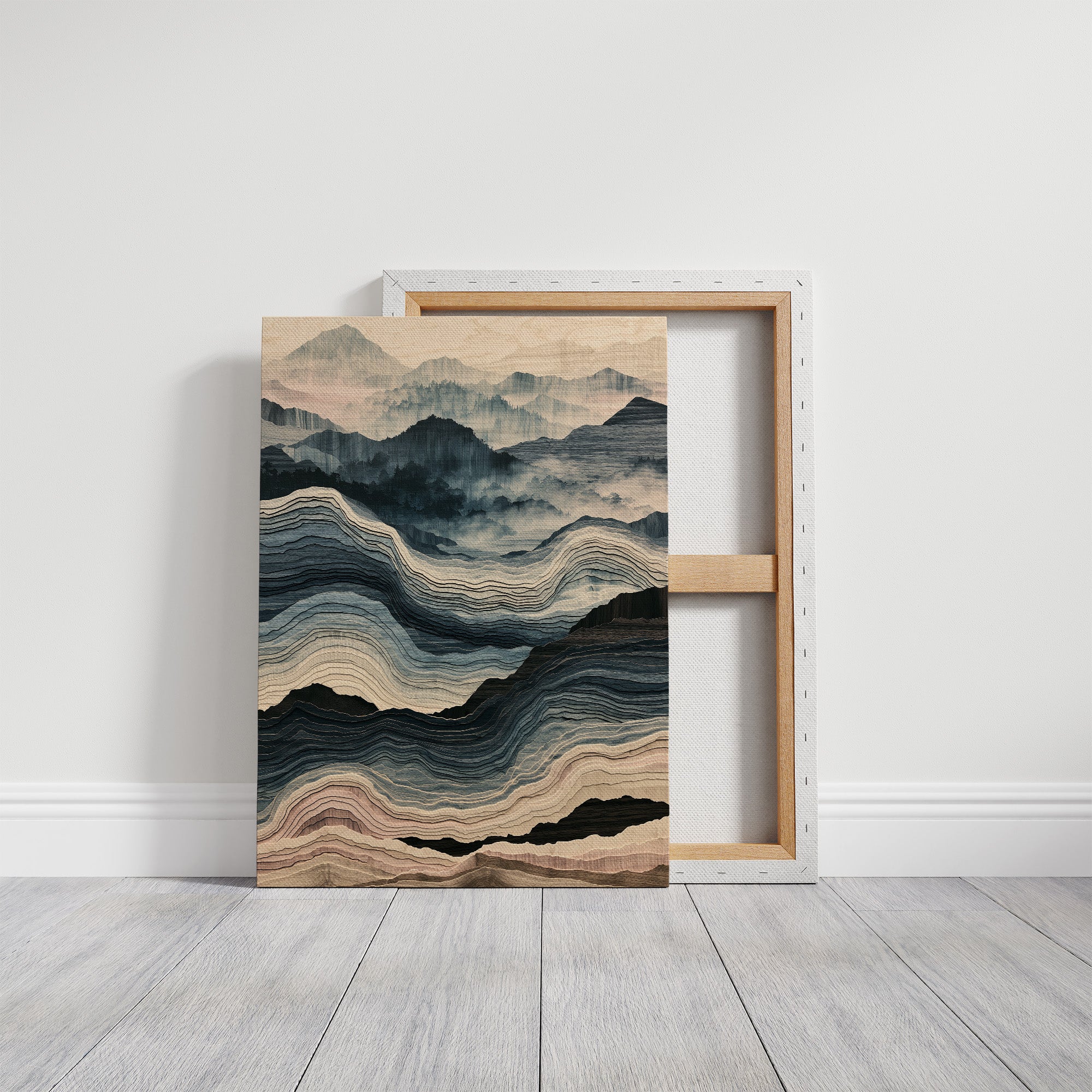 Waves of Wood in Blue and Blush