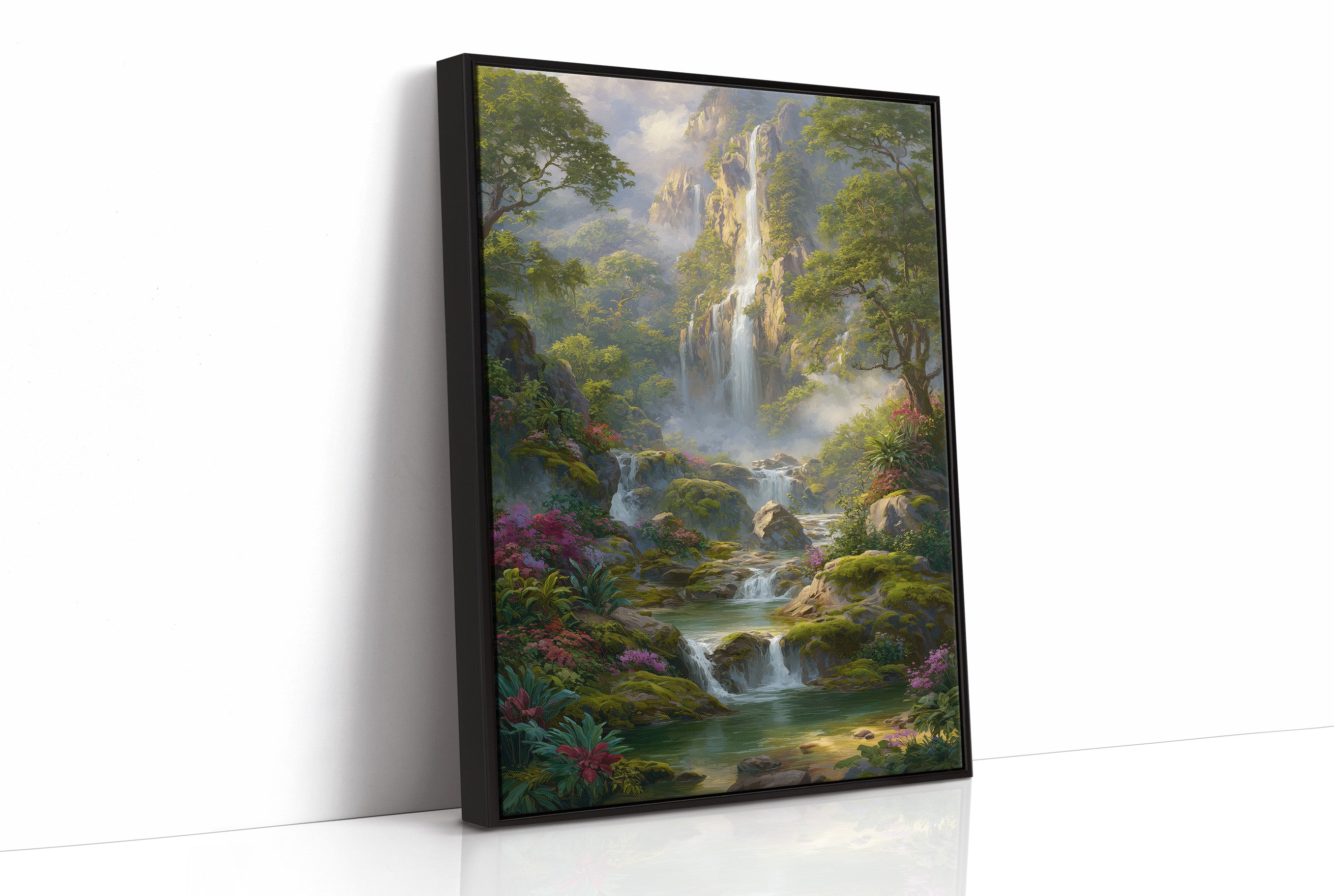 Cascading Waters Through Emerald Valleys