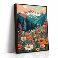 Floral Tapestry Beneath Mountain Peaks