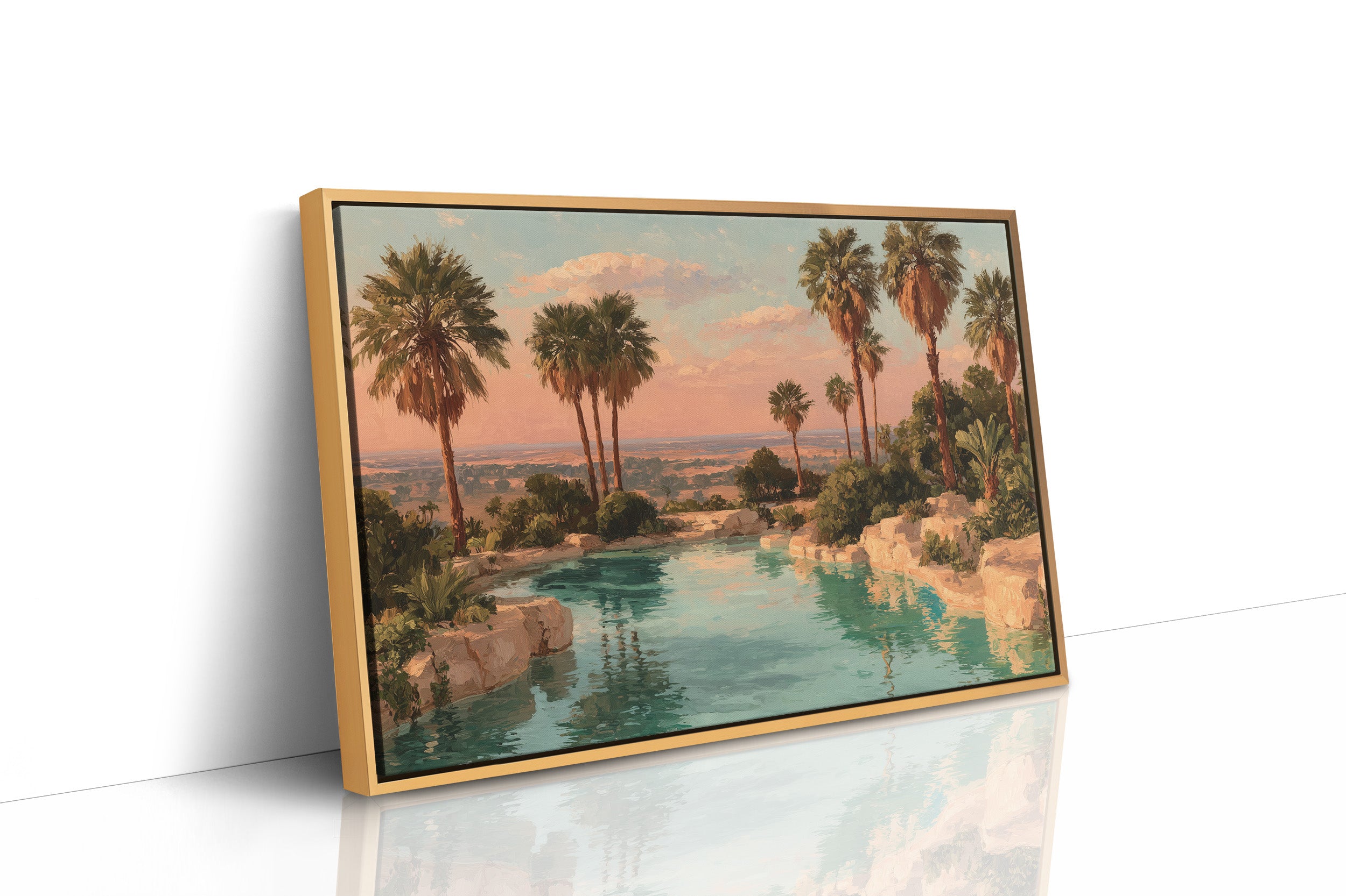 Desert Oasis at Sunset