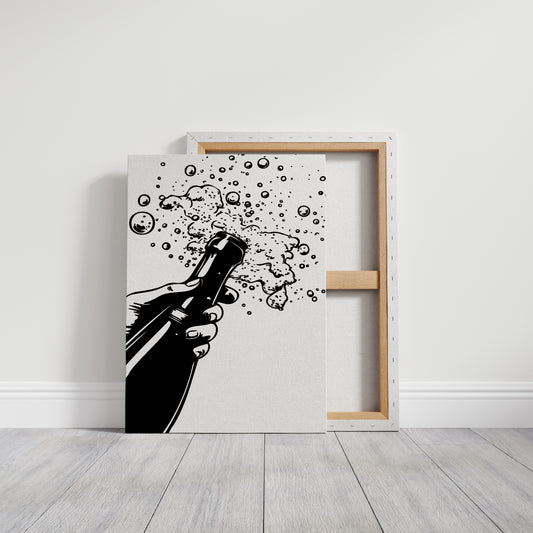 Bubbles Dance Their Midnight Toast