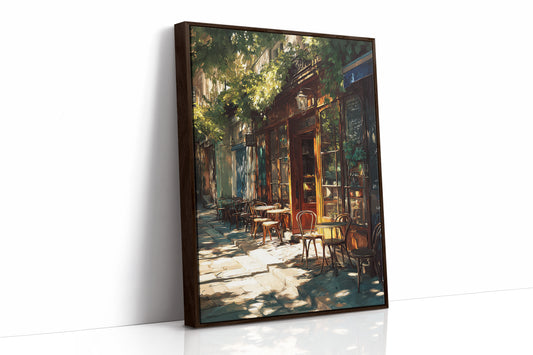 Sunlit Tables Awaiting Conversation
