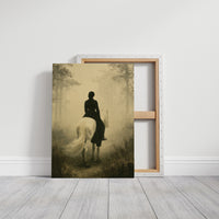 Rider in the Mist: Woman on a White Horse