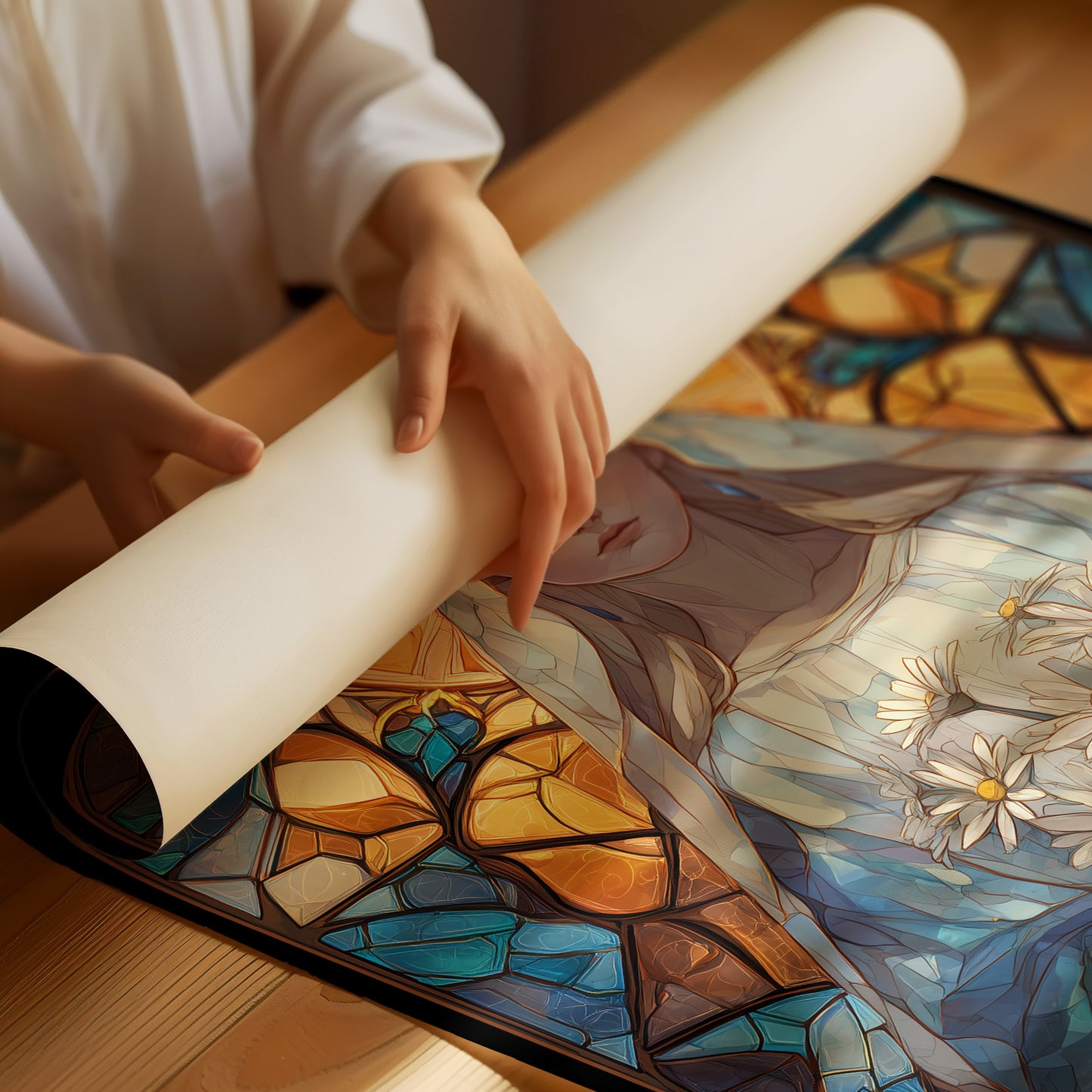 Daisies Held In Sacred Light