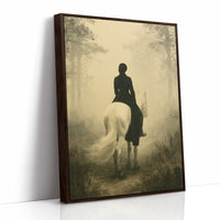 Rider in the Mist: Woman on a White Horse