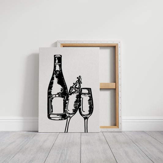 Bubbles Dance Their Midnight Toast