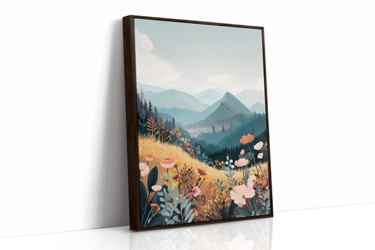 Fields of Color Beneath Mountains