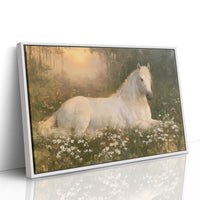 Daisies And A Quiet Horse