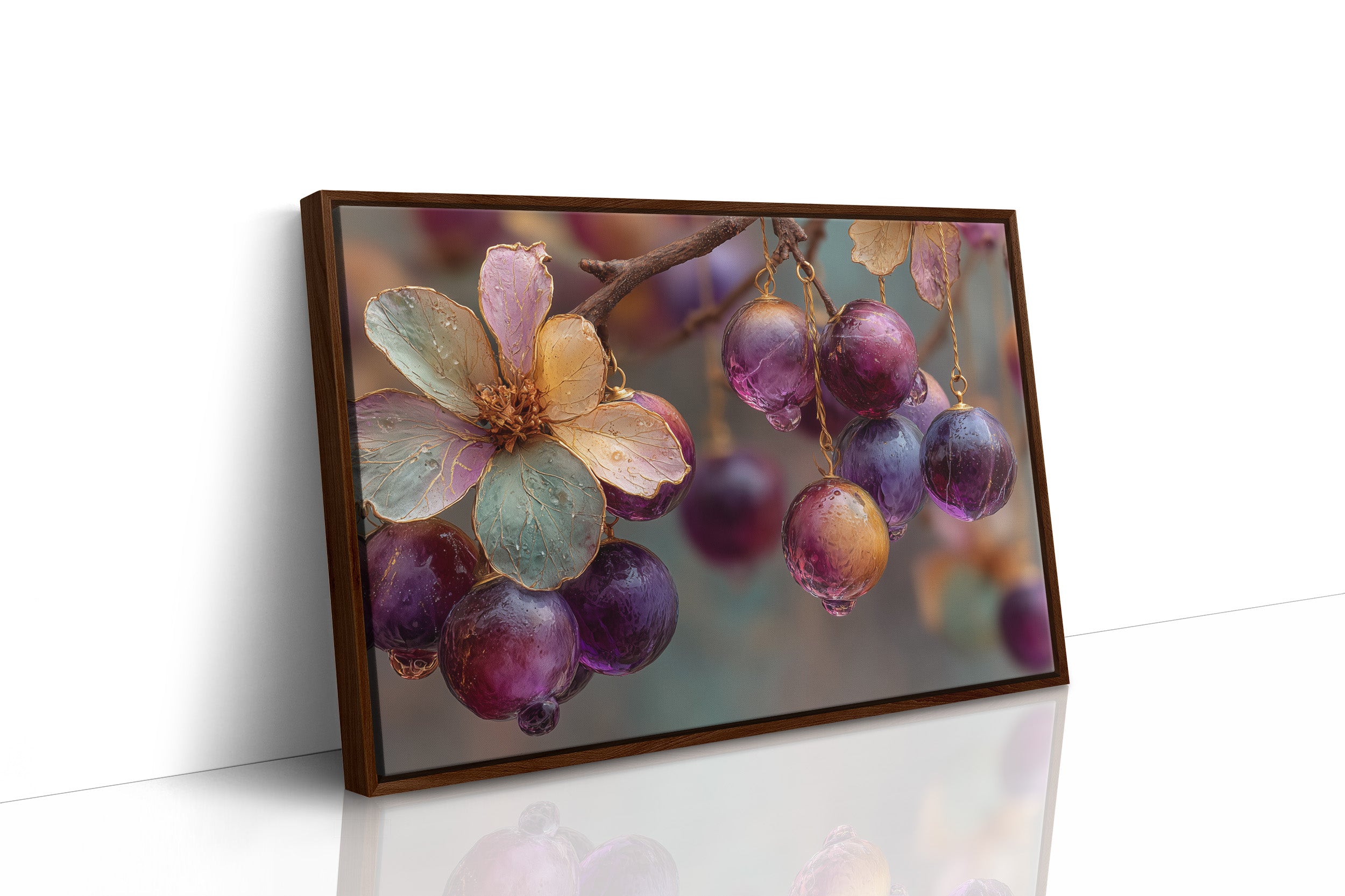 Grapes Spun From Amber Glass