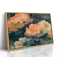 Peonies in Copper and Teal