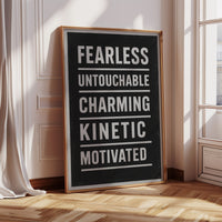 Fearless Motivated Kinetic Bold Text Art