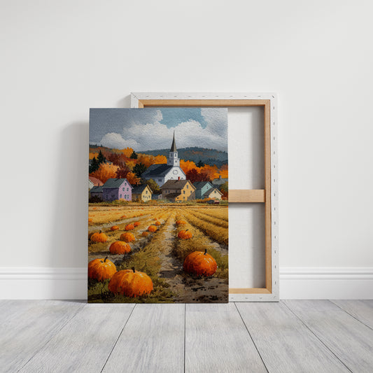 Pumpkins Rest Below Church Spires