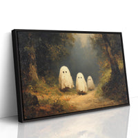 Whimsical Spirits in a Misty Forest